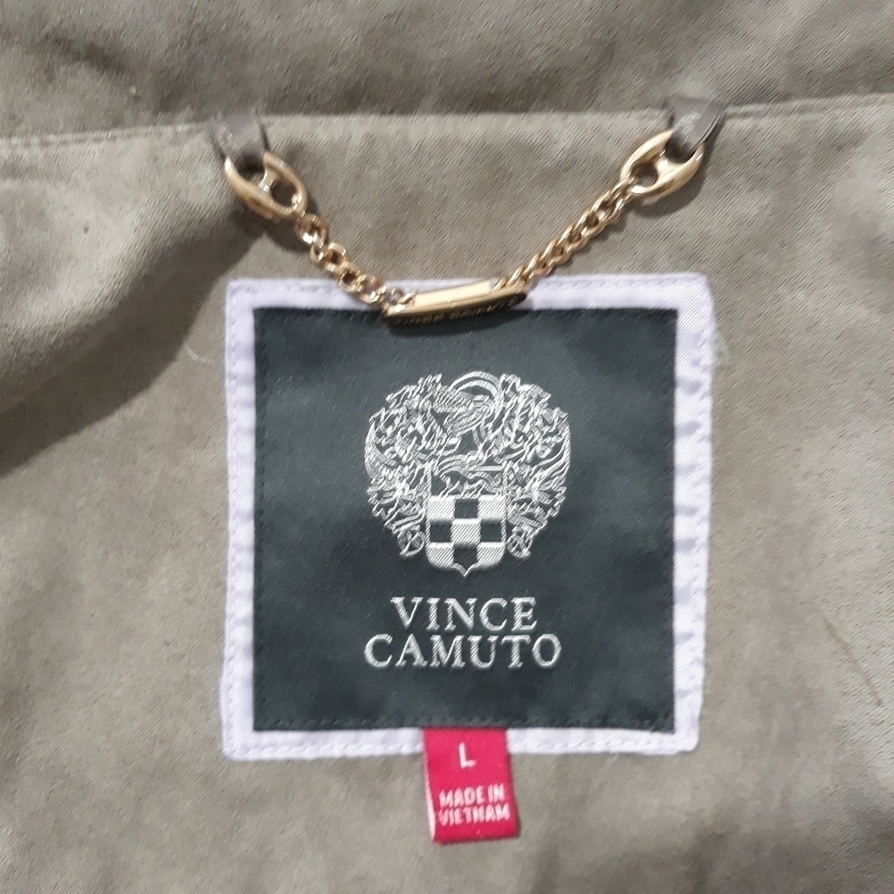 Vince Camuto utility with hidden hoddie light brown jacket Zipper Size Large - Picture 10 of 11